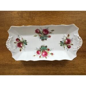 Vintage Hammersley & Co Floral Sandwich Tray 1930 Era England English Bone China